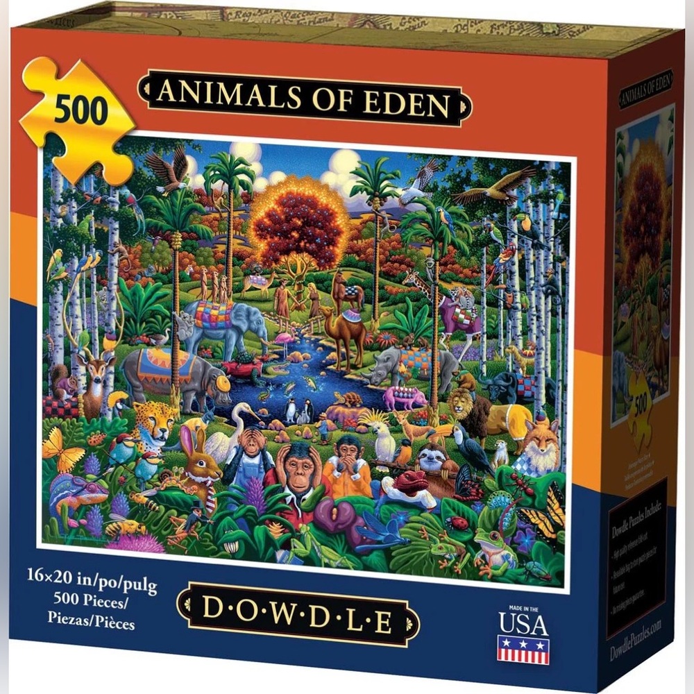 DOWDLE 500 Piece Puzzle Animals of Eden
